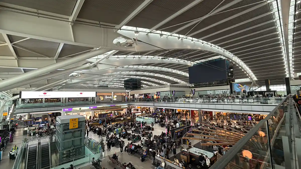 The departure hall at Heathrow Terminal 5